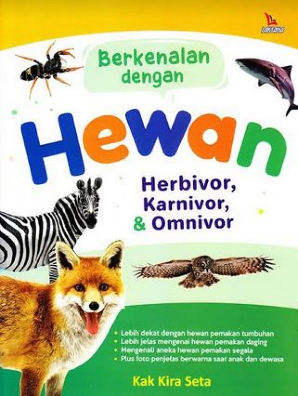 Cover Buku Berkenalan Dengan Hewan Herbivor, Karnivor, & Omnivor