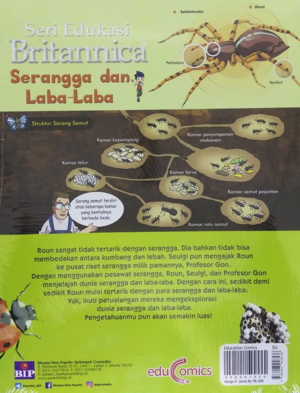 Cover Belakang Buku Seri Edukasi Britannica : Serangga Dan Laba-laba