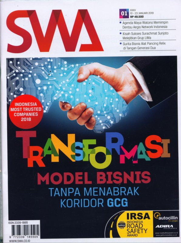 Cover Buku Majalah SWA Sembada No. 01 | 10 - 23 Januari 2019
