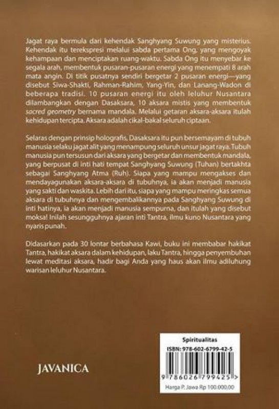 Cover Belakang Buku Tantra Ilmu Kuno Nusantara