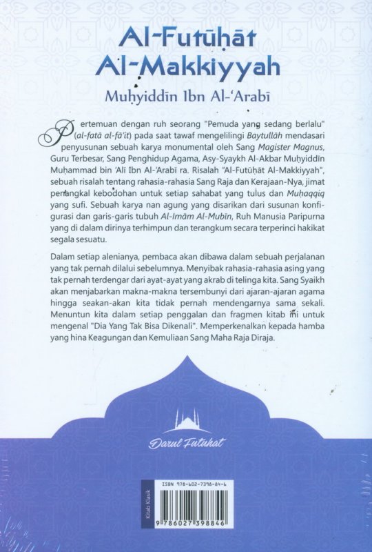 Cover Belakang Buku Al-Futuhat Al-Makkiyyah Jilid 1
