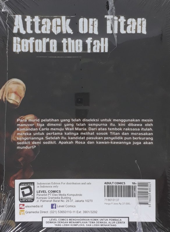 Cover Belakang Buku LC: Attack on Titan Before The Fall 14