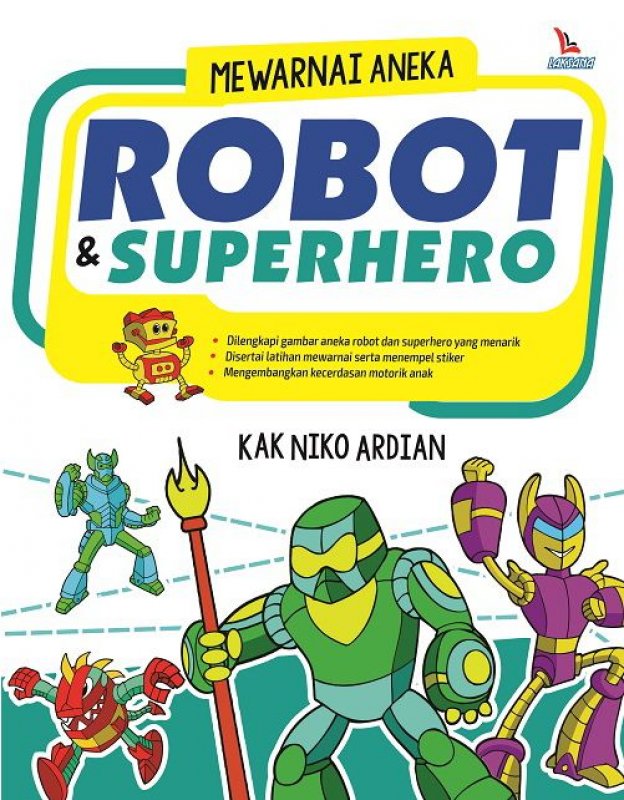 Cover Buku Mewarnai Aneka Robot & Superhero