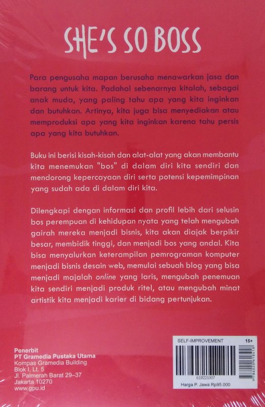 Cover Belakang Buku She's So Boss: Menjadi Bos Hebat di Usia Muda