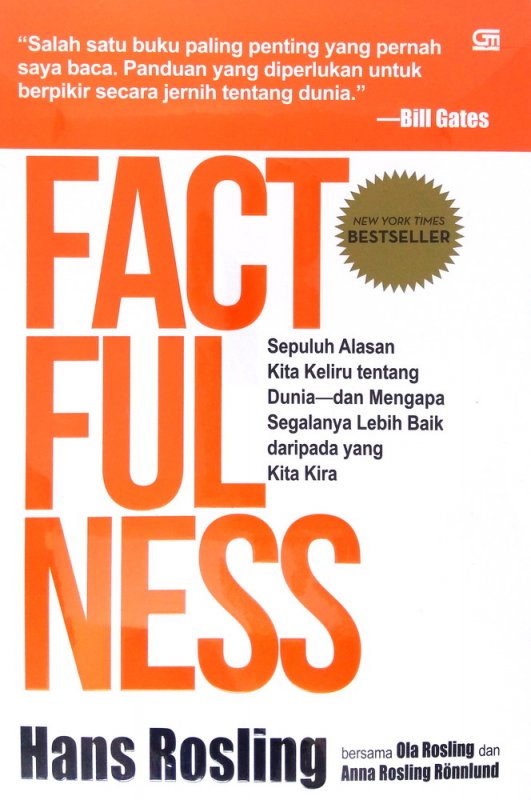 Cover Buku Factfulness: 10 Alasan kita keliru tentang dunia