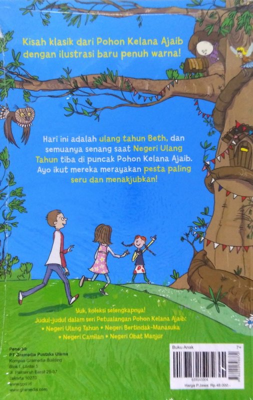 Cover Belakang Buku Petualangan Pohon Kelana Ajaib: Negeri Ulang Tahun