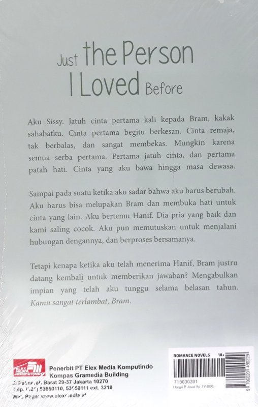 Cover Belakang Buku Just The Person I Loved Before