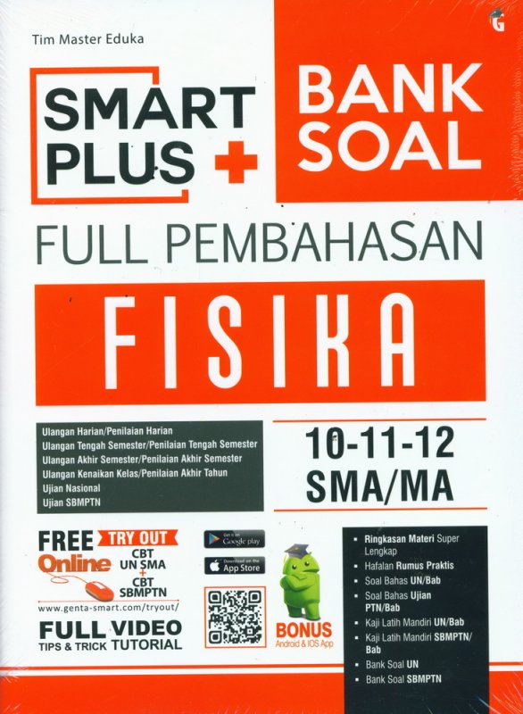 Cover Buku SMART PLUS BANK SOAL FULL PEMBAHASAN FISIKA SMA/MA 10-11-12