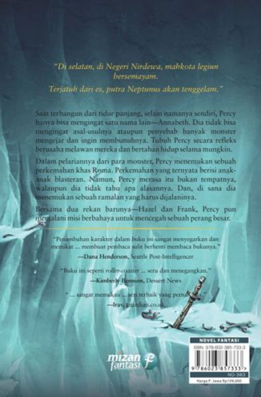 Cover Belakang Buku The Heroes of Olympus #2:The Son of Neptune