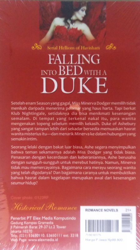 Cover Belakang Buku HR: Falling into Bed With A Duke