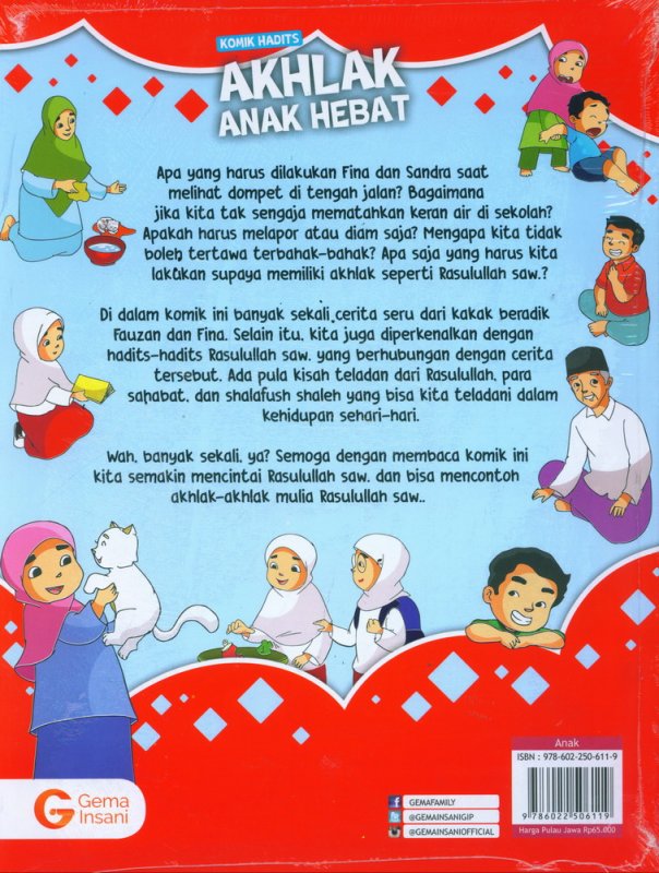 Cover Belakang Buku Komik Hadits Akhlak Anak Hebat