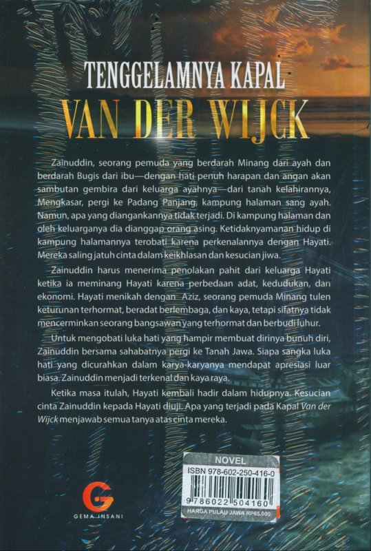 Cover Belakang Buku Tenggelamnya Kapal Van Der Wijck