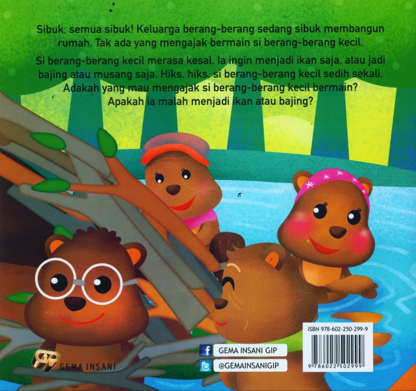 Cover Belakang Buku Seri Fabel Andung Ila: Si Berang-Berang Kecil (full color)