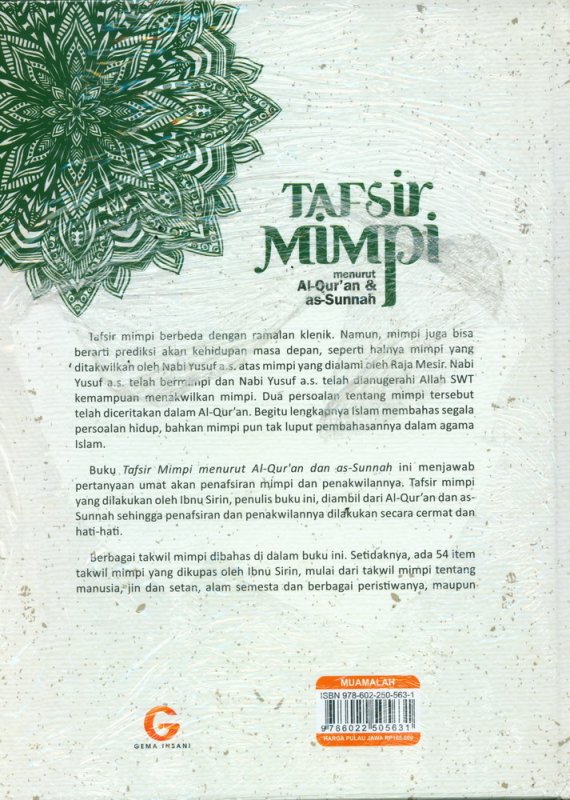 Cover Belakang Buku TAFSIR MIMPI Menurut Al-Quran & as-Sunnah (Hard Cover)