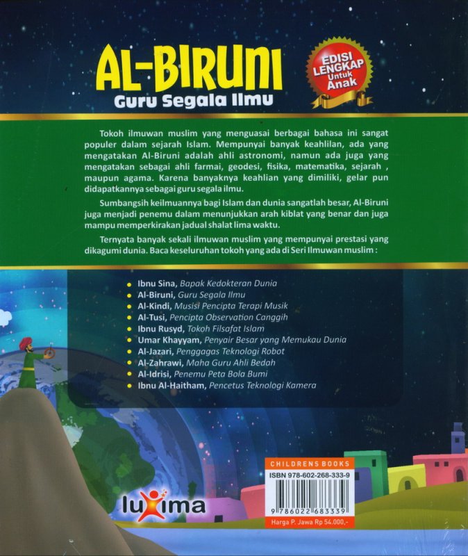 Cover Belakang Buku AL-BIRUNI - Guru Segala Ilmu (Bilingual Indonesia-Inggris)