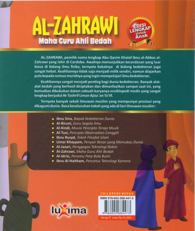 Cover Belakang Buku AL-ZAHRAWI - Maha Guru Ahli Bedah (Bilingual Indonesia-Inggris)