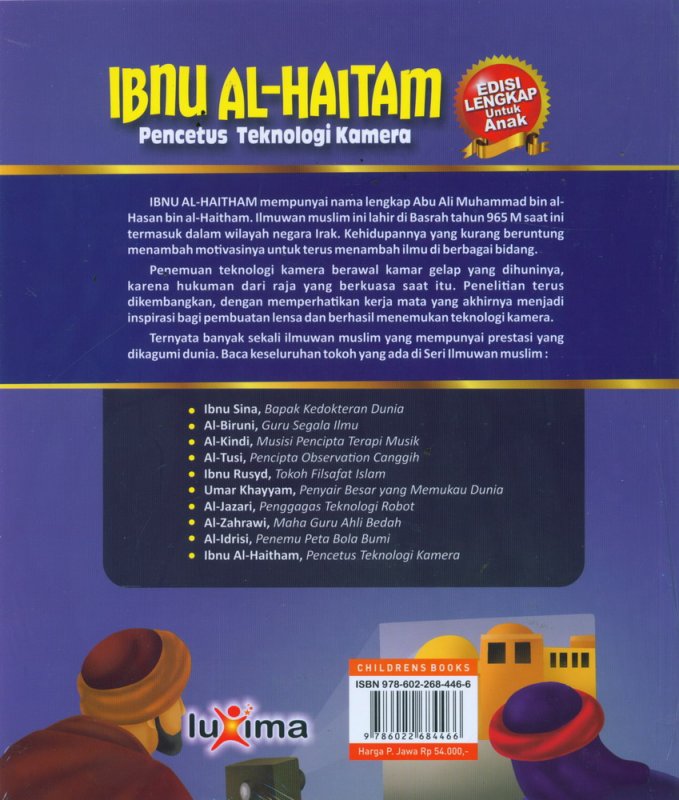 Cover Belakang Buku IBNU AL-HAITHAM - Pencetus Teknologi Kamera (Bilingual Indonesia-Inggris) 