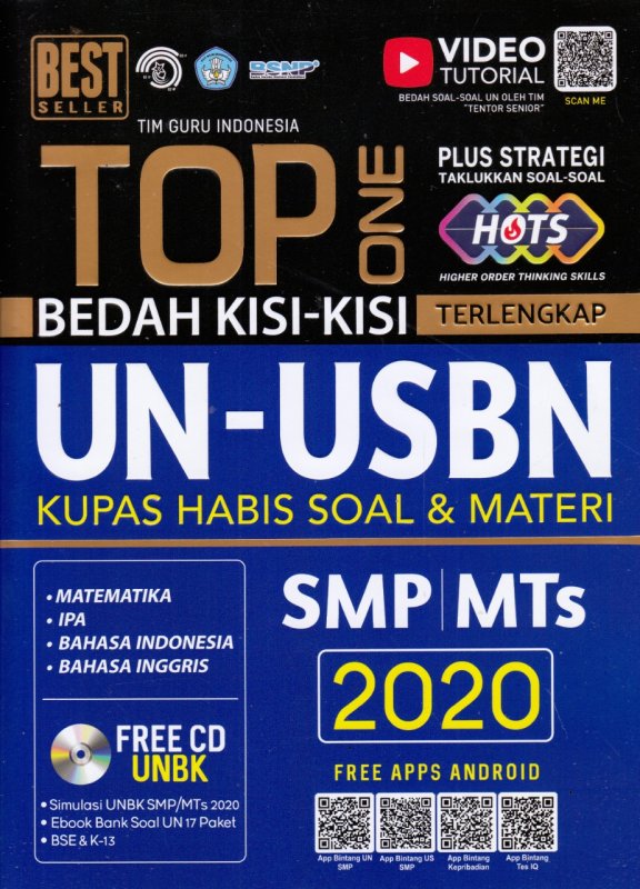 Cover Buku TOP ONE BEDAH KISI-KISI UN-USBN SMP/MTS 2020 (PLUS CD)