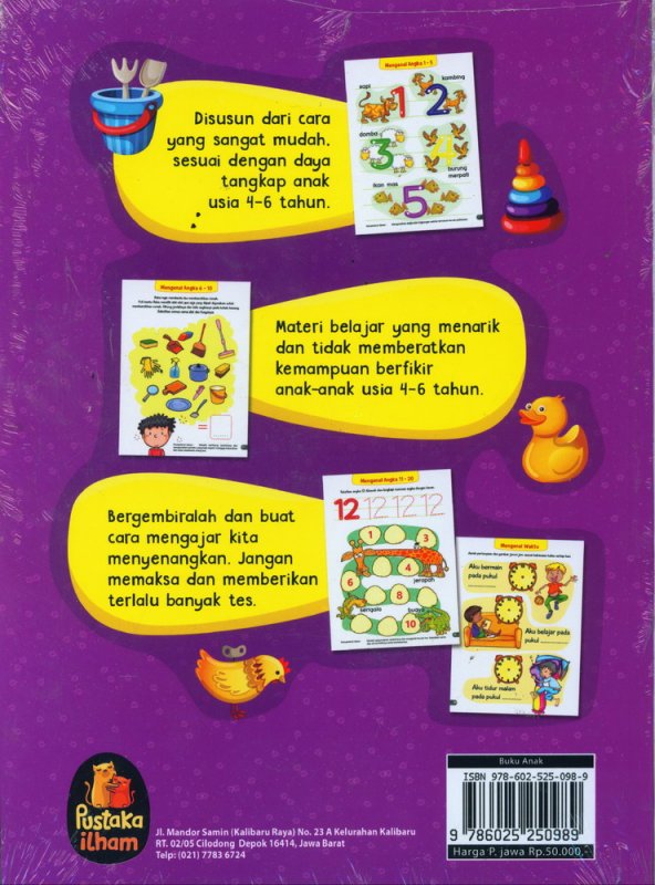 Cover Belakang Buku Permulaan Belajar Berhitung Untuk TK 4-6 Tahun
