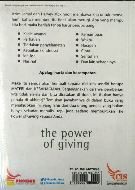 Cover Belakang Buku The Power of Giving
