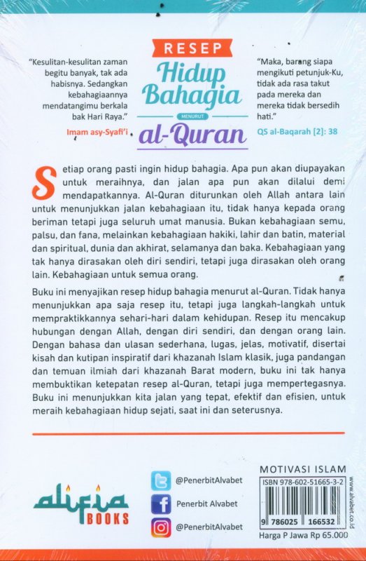 Cover Belakang Buku Resep Hidup Bahagia Menurut al-Quran