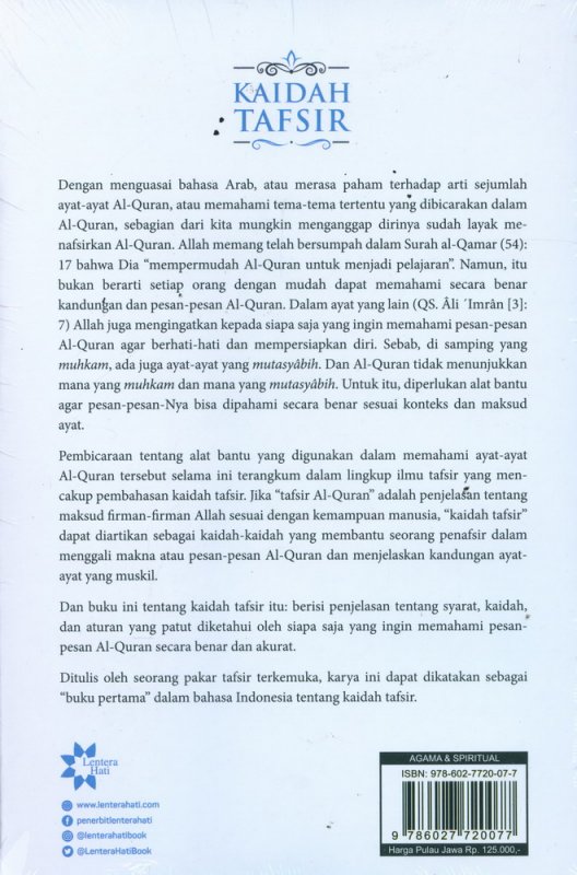 Cover Belakang Buku Kaidah Tafsir