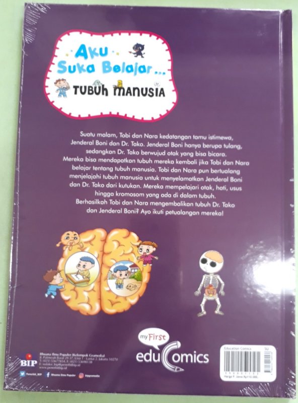 Cover Belakang Buku Seri Aku Suka Belajar : Tubuh Manusia (Hard Cover)