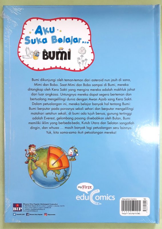 Cover Belakang Buku Seri Aku Suka Belajar : Bumi (Hard Cover)