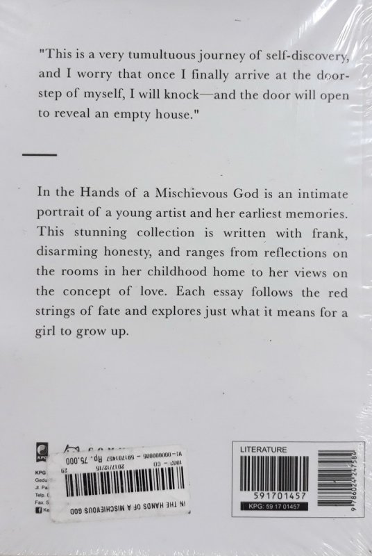 Cover Belakang Buku In The Hands of A Mischievous God (versi english)