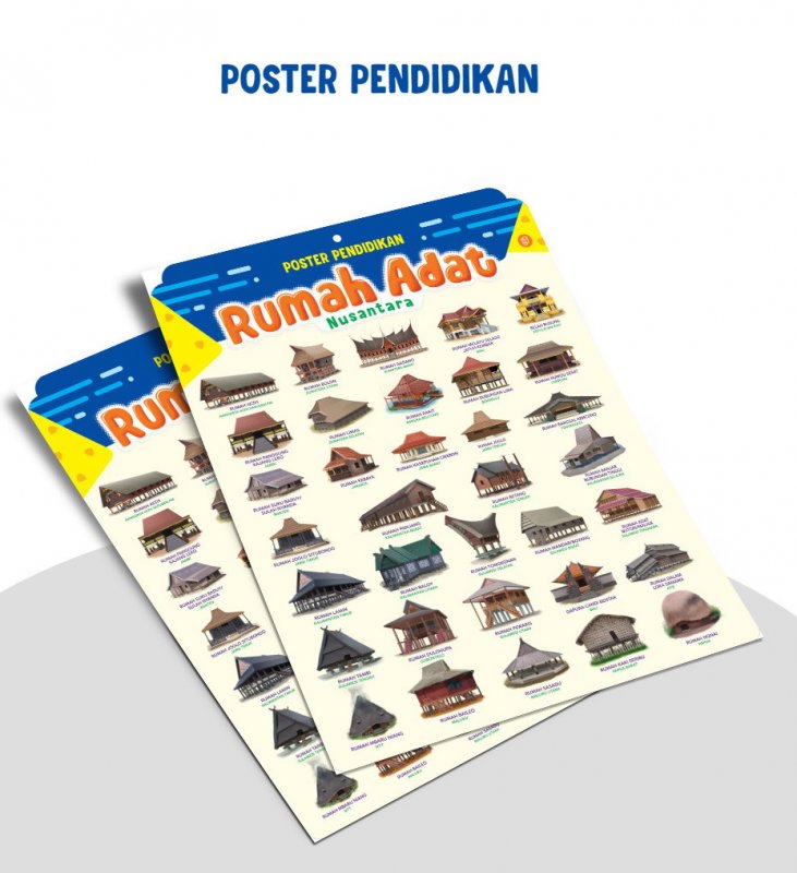 Cover Buku Poster Pendidikan Rumah Adat Nusantara