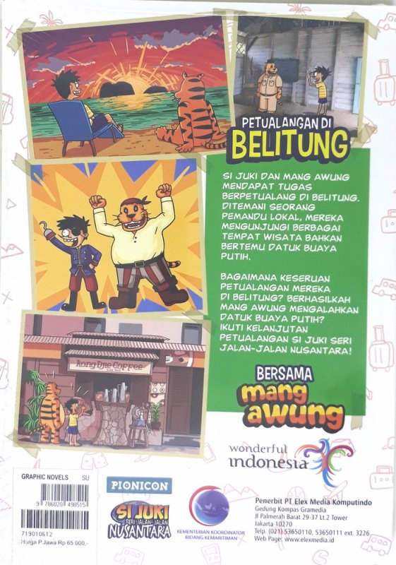 Cover Belakang Buku Si Juki Seri Jalan-Jalan Nusantara: Petualangan di Belitung (full color)