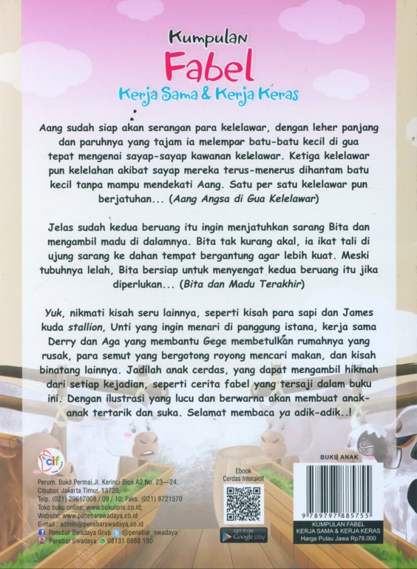 Cover Buku Kumpulan Fabel Kerja Sama & Kerja Keras