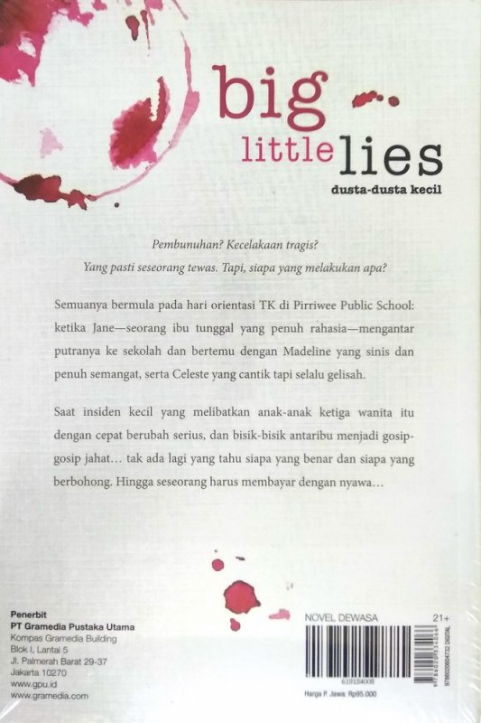 Cover Belakang Buku Dusta-dusta Kecil - Big Little Lies (Cover baru 2019)