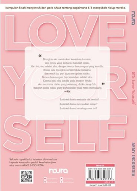 Cover Belakang Buku BTS, Love Yourself