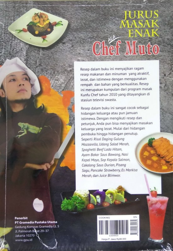 Cover Belakang Buku Jurus Masak Enak Ala Chef Muto