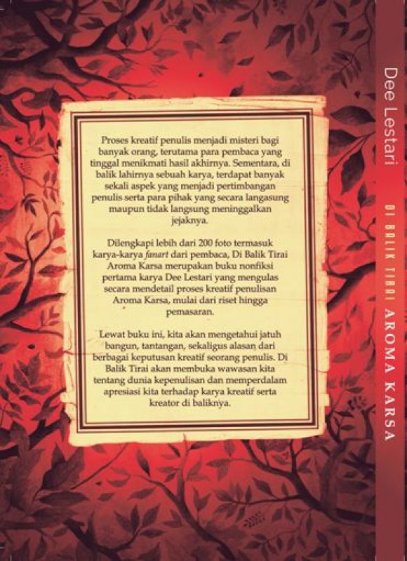 Cover Belakang Buku Di Balik Tirai Aroma Karsa Edisi TTD Dee Lestari + Totebag