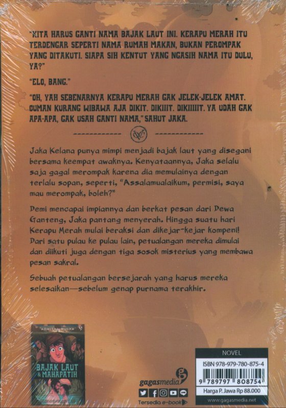 Cover Belakang Buku Bajak Laut & Purnama Terakhir Edisi Cover Baru (Promo Best Book)