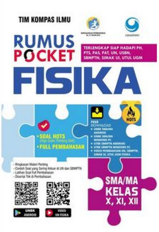 Cover Buku Rumus Pocket Fisika SMA Kelas X, XI, XII