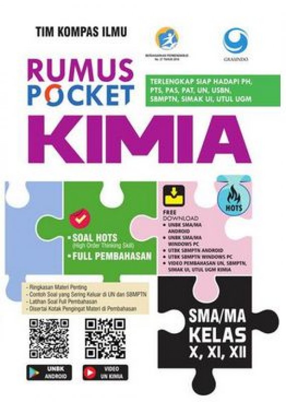 Cover Buku Rumus Pocket Kimia SMA Kelas X, XI, XII
