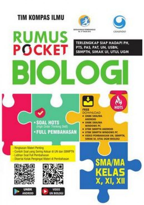 Cover Buku Rumus Pocket Biologi SMA Kelas X, XI, XII