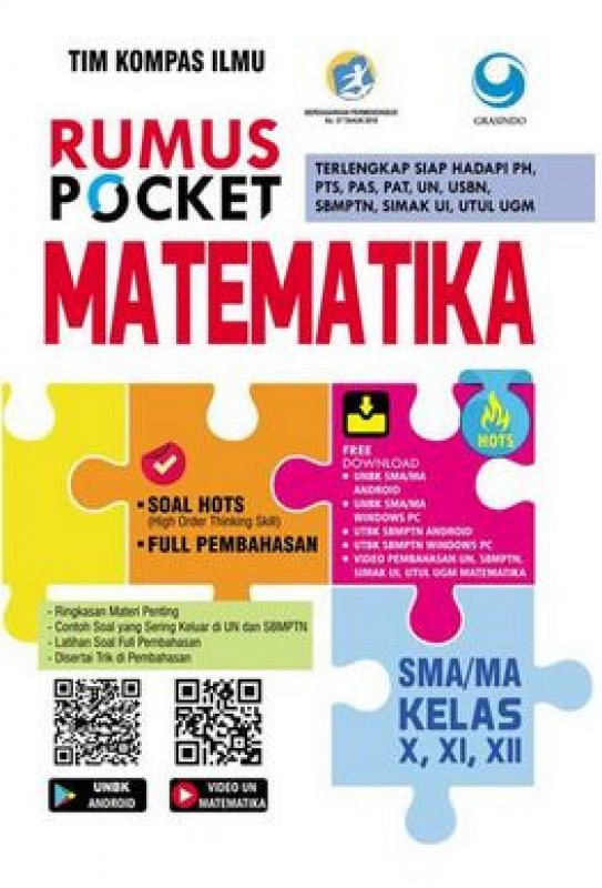 Cover Buku Rumus Pocket Matematika SMA Kelas X, XI, XII