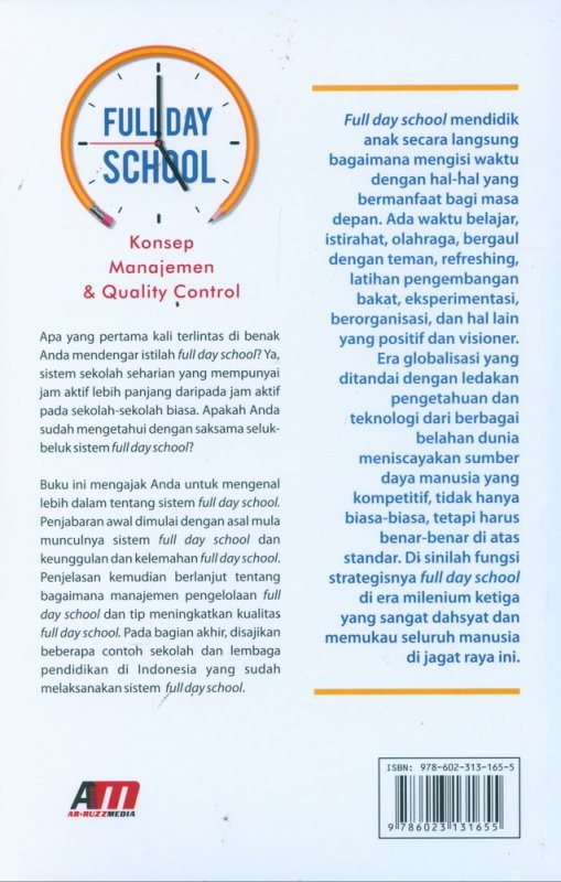 Cover Belakang Buku Full Day School - Konsep Manajemen & Quality Control