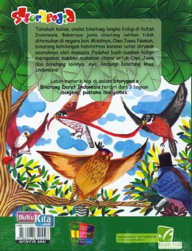 Cover Belakang Buku Storypedia Binatang Darat Indonesia