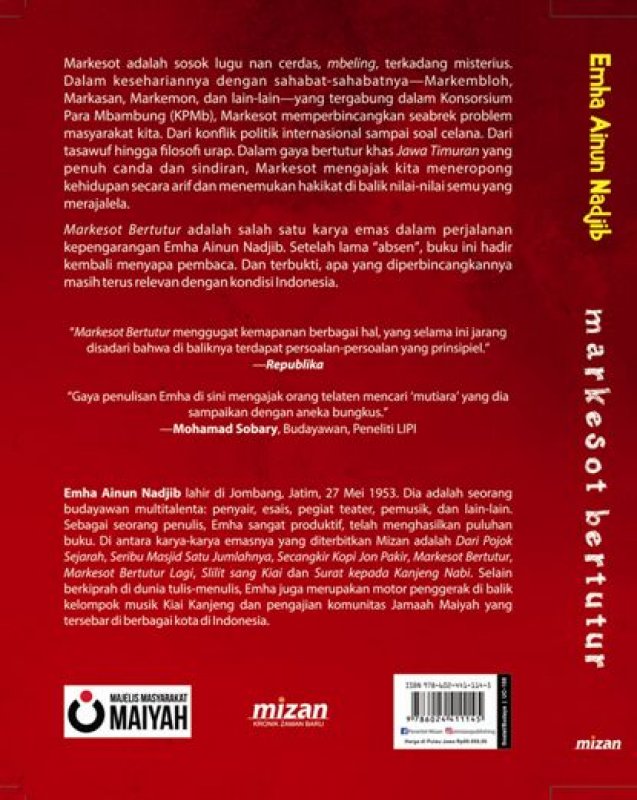 Cover Belakang Buku Markesot Bertutur (Cover Baru 2019)