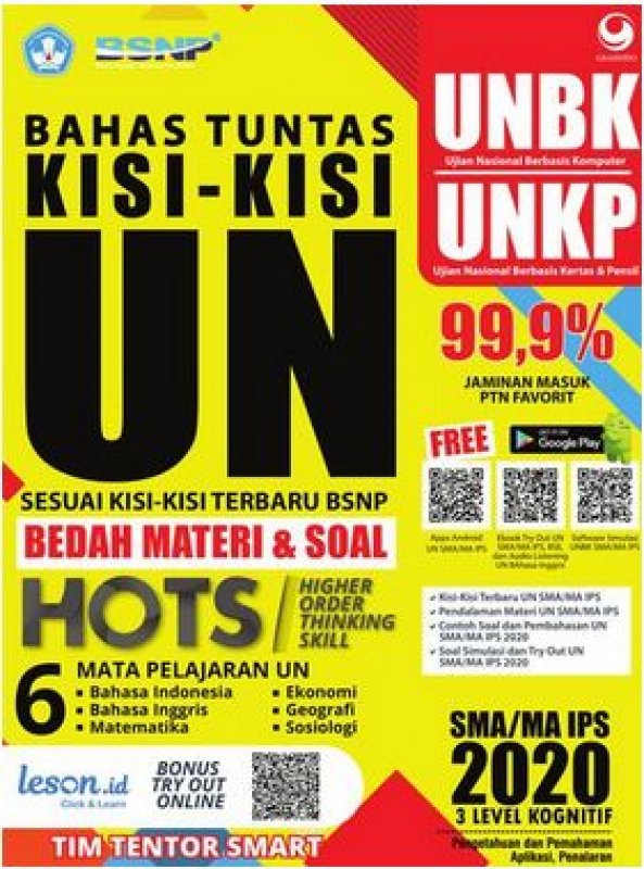 Cover Buku Bahas tuntas kisi-kisi UN SMA/MA IPS 2020