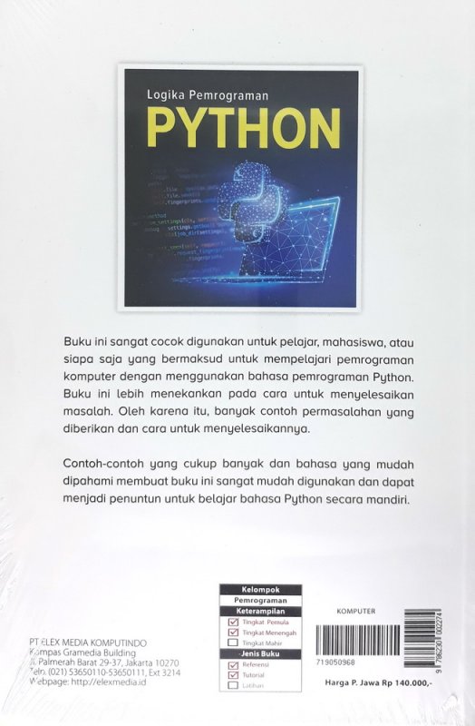 Cover Belakang Buku Logika Pemrograman Python
