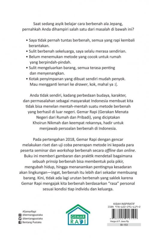 Cover Belakang Buku Gemar Rapi : Metode Berbenahnya Indonesia