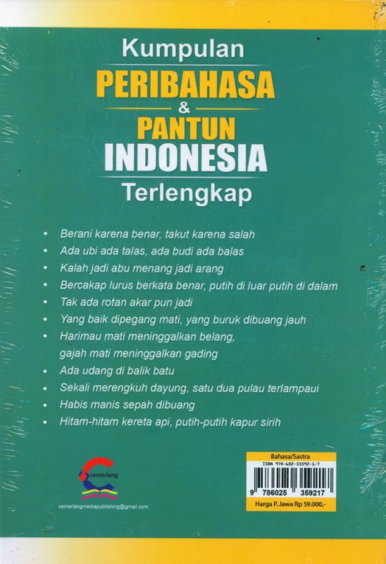 Cover Belakang Buku Kumpulan Peribahasa & Pantun Indonesia Terlengkap