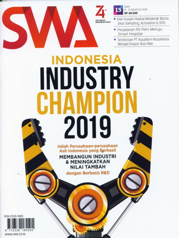 Cover Buku Majalah SWA Sembada No. 15 | 8-12 Agustusi 2019