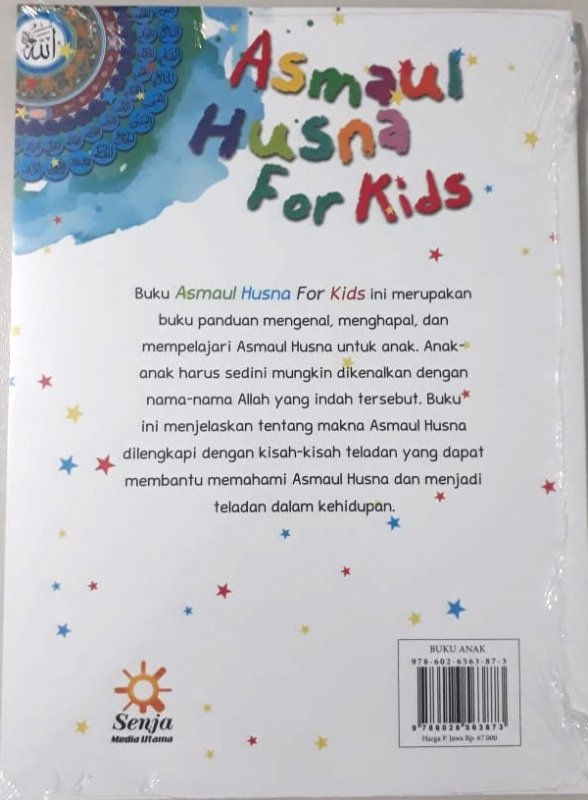 Cover Belakang Buku Asmaul Husna For Kids